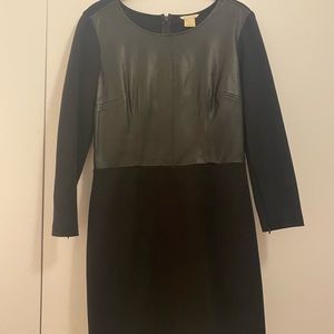 Club Monaco black part leather dress